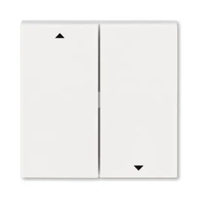 kryt spínače žaluziového kolébkového, dělený, s potiskem; perleťová/ledová bílá, design LEVIT M